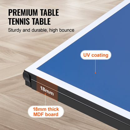Ping Pong Bord Hopfällbart Bordtennis Spelbord inomhus med klämnät