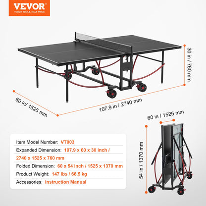 Ping Pong Bord Hopfällbart Bordtennis Spelbord Inomhus Utomhus med nät