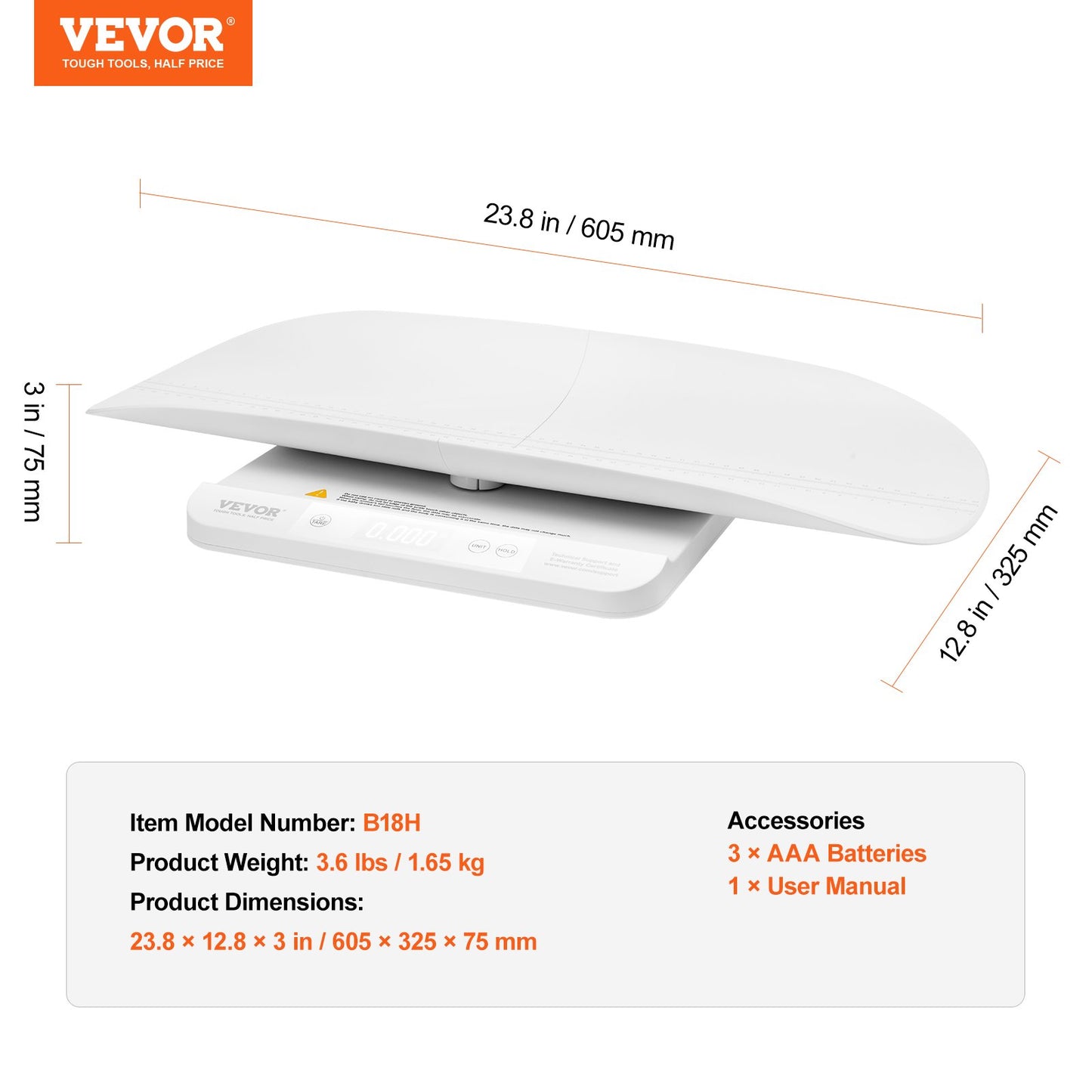 Baby Scale Infant Scale with Hold &amp; Tare Function and 5 Units 66LBS
