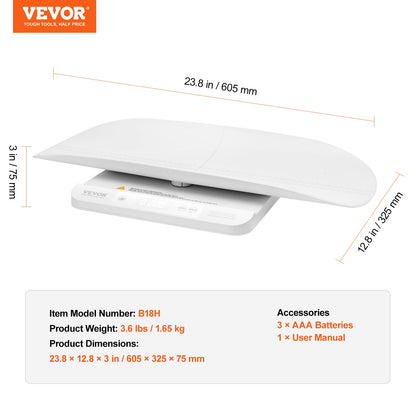 Baby Scale Infant Scale with Hold &amp; Tare Function and 5 Units 66LBS