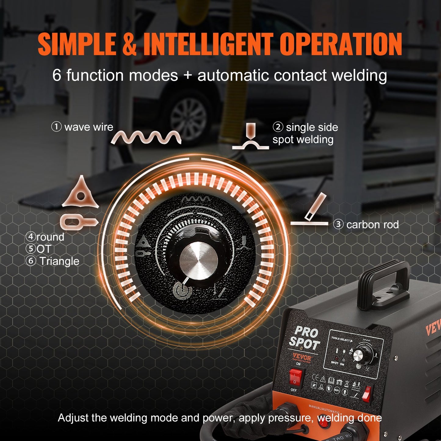 Bultsvetsare buckla reparationssats 3 KW punktsvets buckla och 6 svetslägen