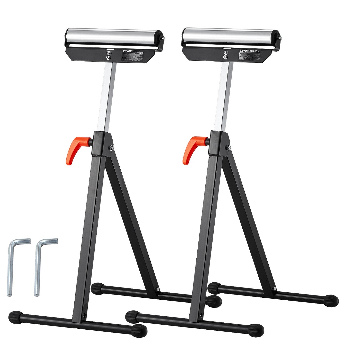 2 st Träbearbetningsrullstativ Max belastning 135 lb Justerbar 26,8-42,5 tum