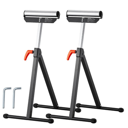 2 st Träbearbetningsrullstativ Max belastning 135 lb Justerbar 26,8-42,5 tum