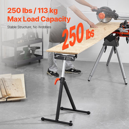 2-pack roller stand Max load 250 lb Adjustable 27-43 inches for woodworking