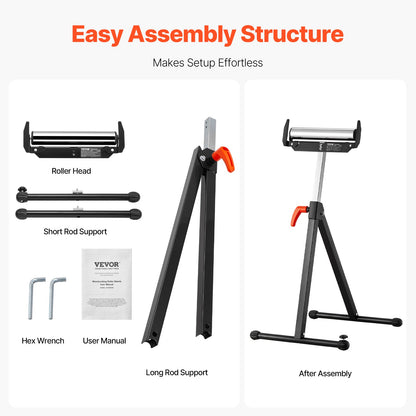 2-pack roller stand Max load 250 lb Adjustable 27-43 inches for woodworking