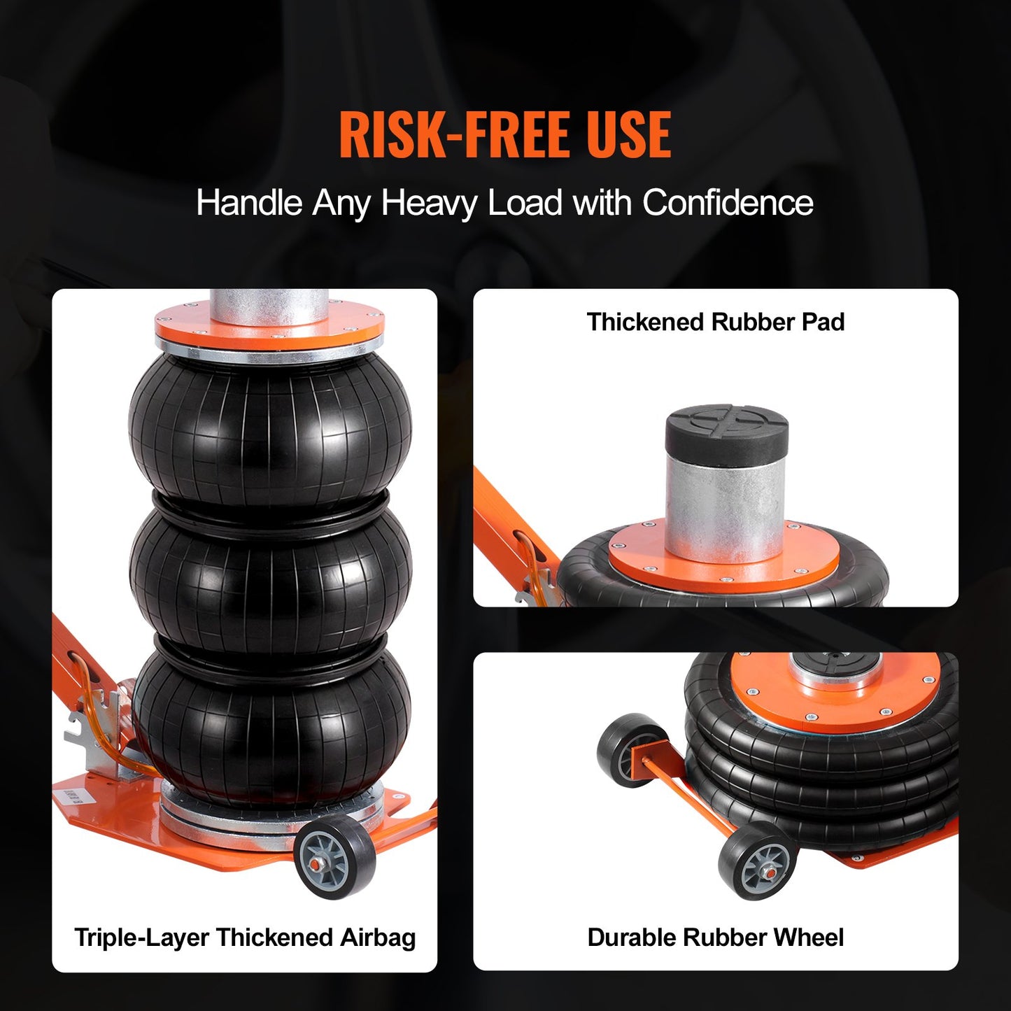 Air Jack 3 Ton/6600 lbs pneumatic jack with elevated column for Sedan