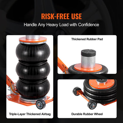 Air Jack 3 Ton/6600 lbs pneumatic jack with elevated column for Sedan