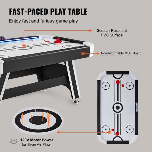 Air Powered Hockey Table Sports Hockey Game Pushers Pucks LED Scoring | EU