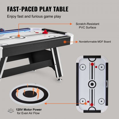 Air Powered Hockey Table Sports Hockey Game Pushers Pucks LED Scoring | EU
