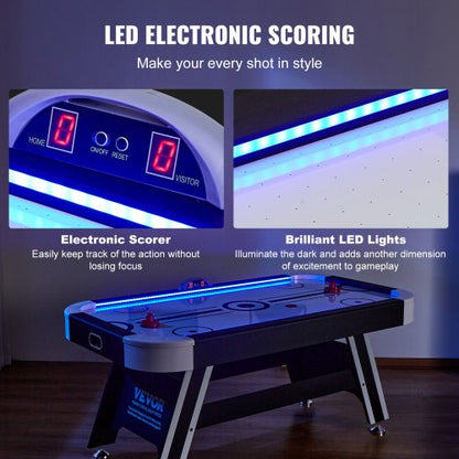 Air Powered Hockey Table Sports Hockey Game Pushers Pucks LED Scoring | EU
