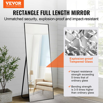 Full Length Floor Mirror 71'' x 31'' Freestanding Wall Mounted with Stand