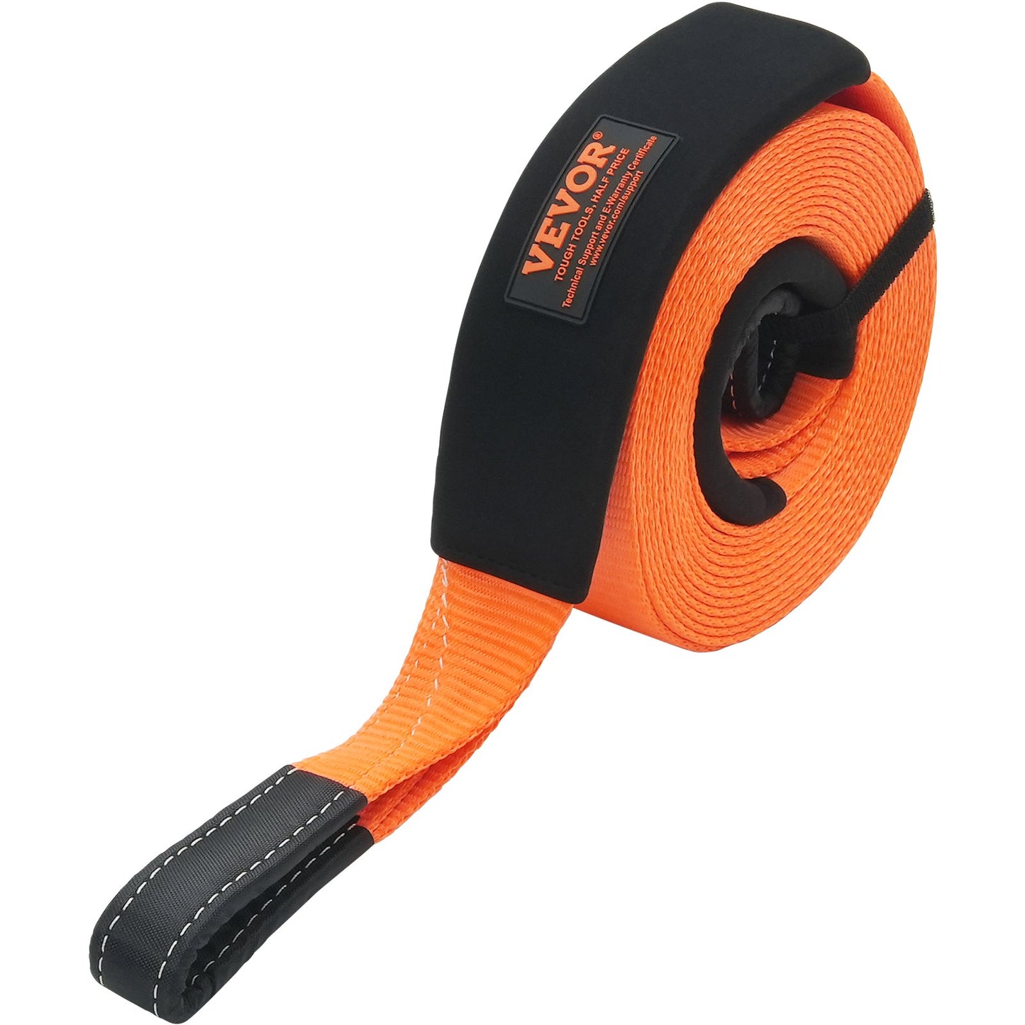 Hochleistungs-Bergeset aus Polyester mit Schleppgurt, 3 Zoll x 30 Fuß (MBS-36.000 lbs), Windengurt, dreifach verstärkte Schlaufe, Bergegurt + 2-Zoll-Anhängerkupplungsempfänger + 3/4-Zoll-D-Ring-Schäkel (2 Stück) + Aufbewahrungstasche