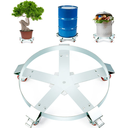 55 Gallon Heavy Duty Drum Dolly, 1250lbs lastkapacitet, Barrel Dolly Cart Drum Caddy, Non Tipping Hand Truck Kapacitet Dollies med stålram 5 svängbara hjul hjul, för lagertrumhantering
