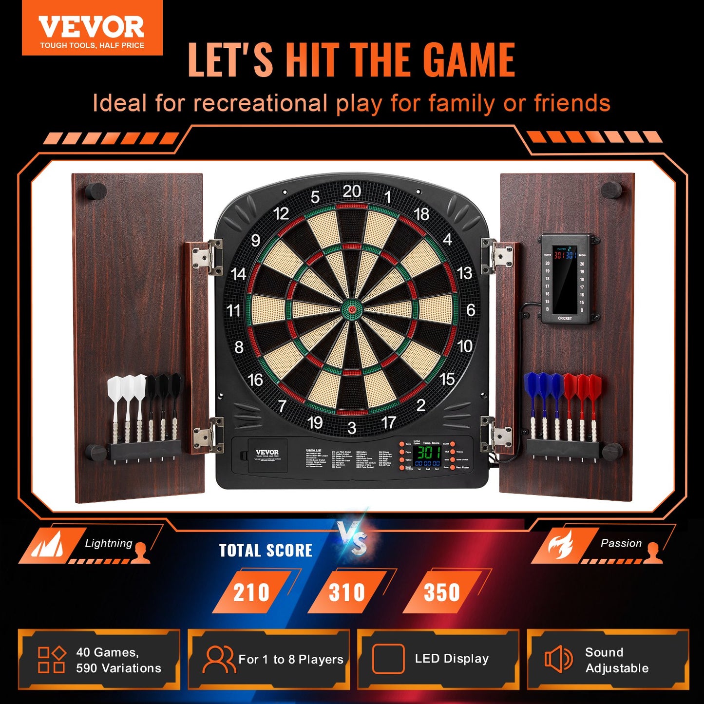 Dartboard und Cabinet Set komplett mit allem Zubehör Einfache Montage