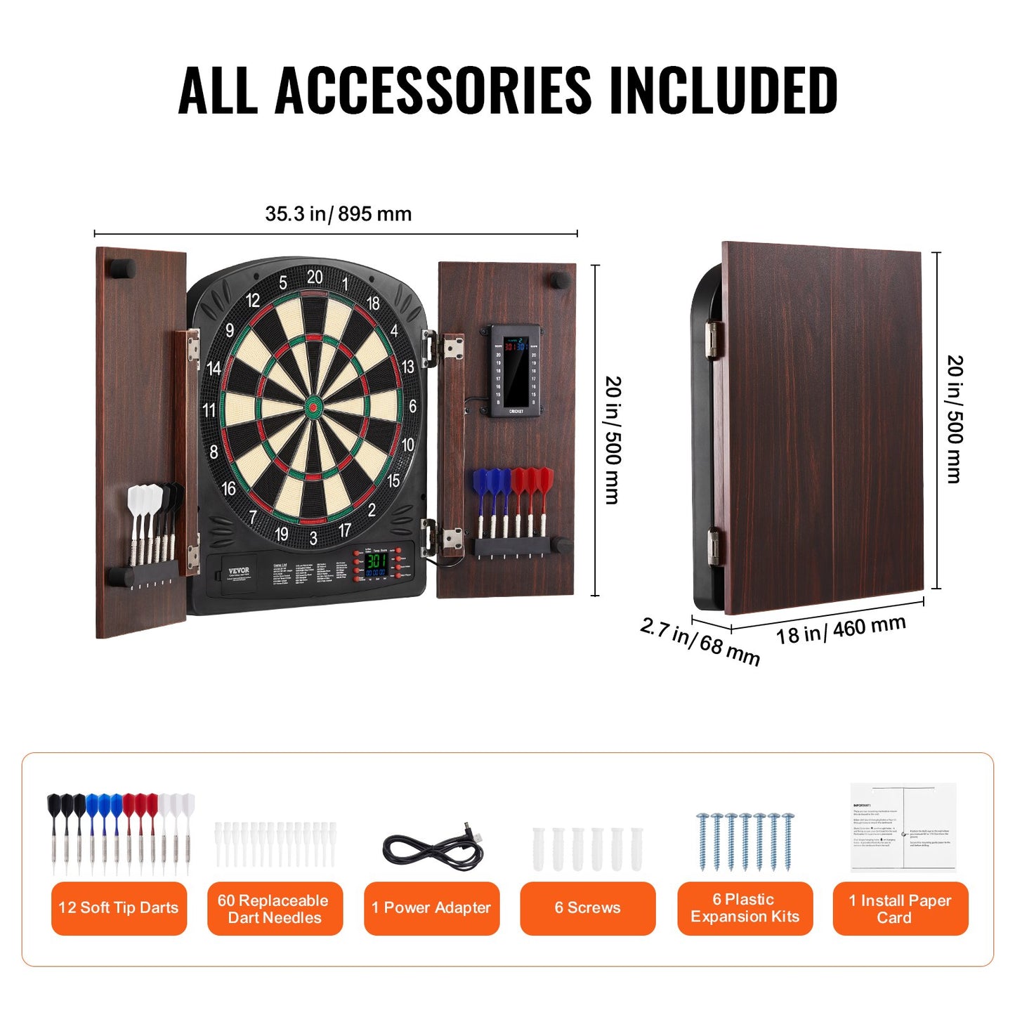 Dartboard und Cabinet Set komplett mit allem Zubehör Einfache Montage