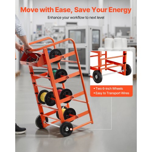 Wire reel rack with 11 bars for industrial electrical trade