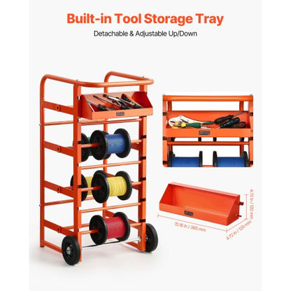 Wire reel rack with 11 bars for industrial electrical trade