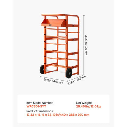 Wire reel rack with 11 bars for industrial electrical trade