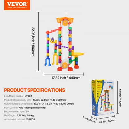 Marble Run Set 153 pcs with motorized elevator educational gift for kids