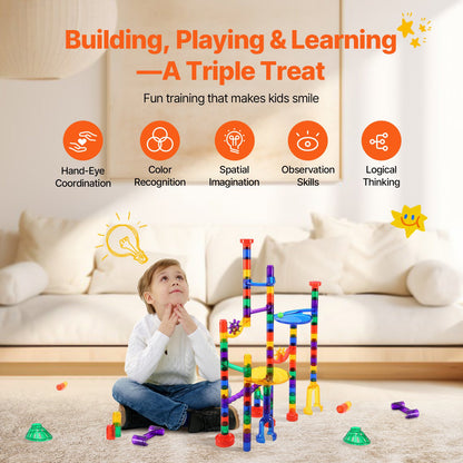 Marble Run Set 110PCS Building STEM Toy Educational Blocks Gift for Kids