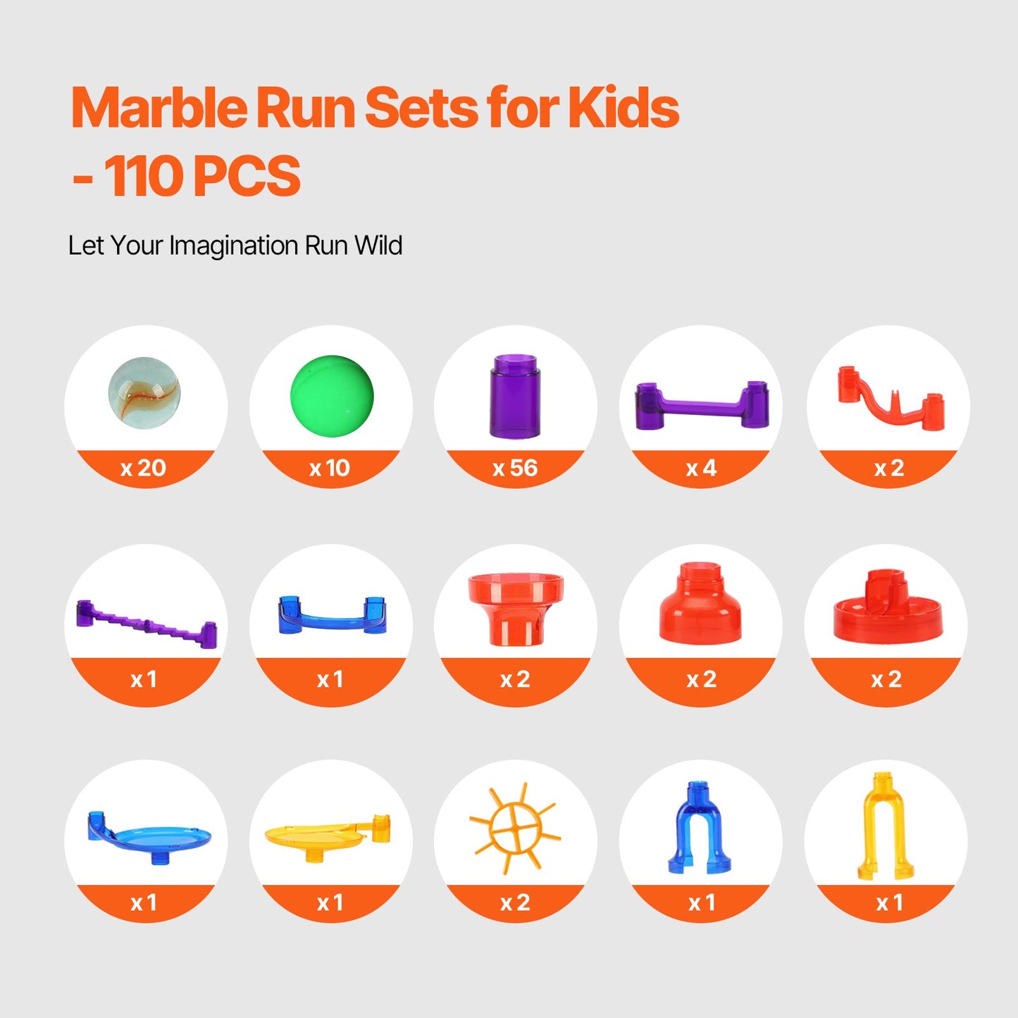 Marble Run Set 110PCS Building STEM Toy Educational Blocks Gift for Kids