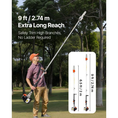 Petrol Pole Saw 25CC 2-Stroke Cordless Tree Trimmer 8" Bar | EU