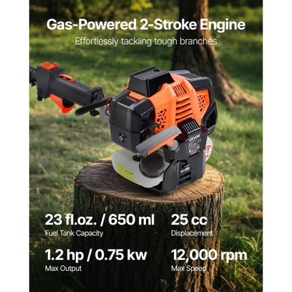 Petrol Pole Saw 25CC 2-Stroke Cordless Tree Trimmer 8" Bar | EU
