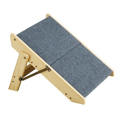 Haustiertreppe aus Holz mit 2 Stufen, 2-in-1, faltbare Hundetreppe, 110 lbs