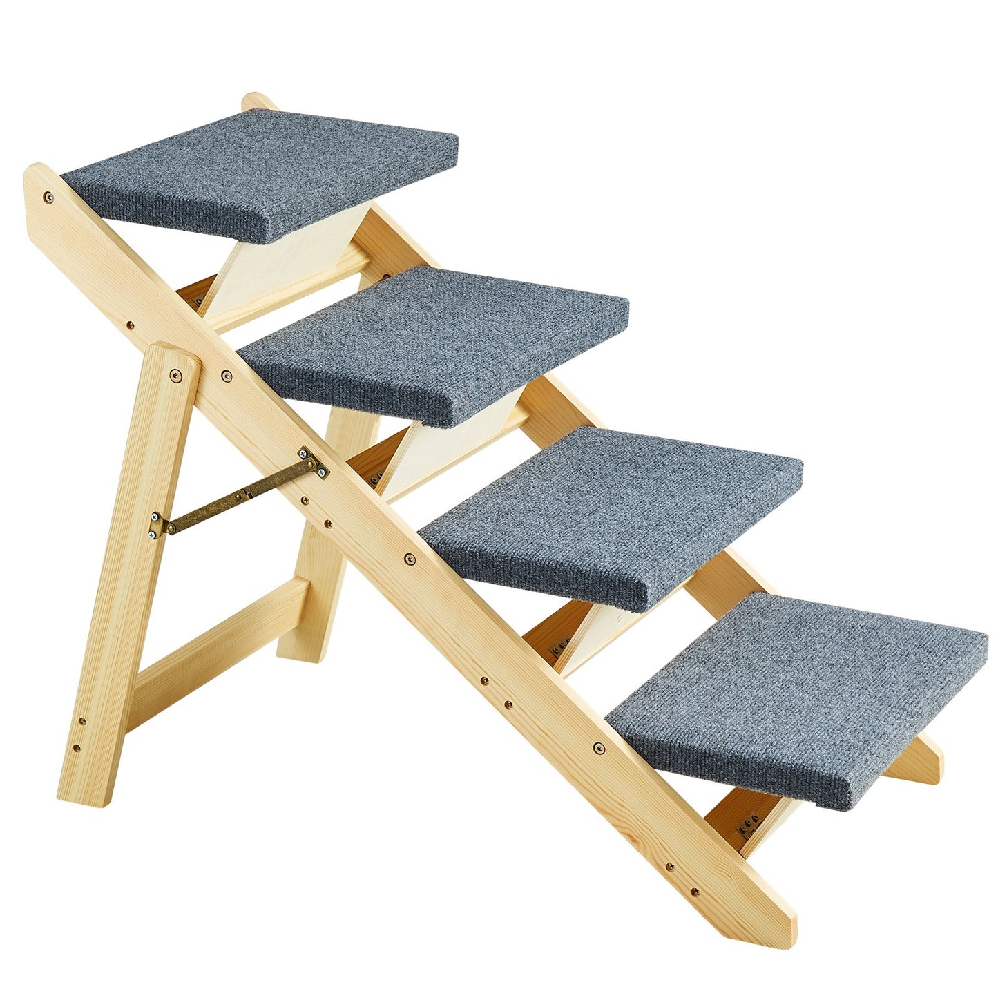Haustiertreppe aus Holz mit 4 Stufen, 2-in-1, faltbare Hundetreppe, 150 lbs