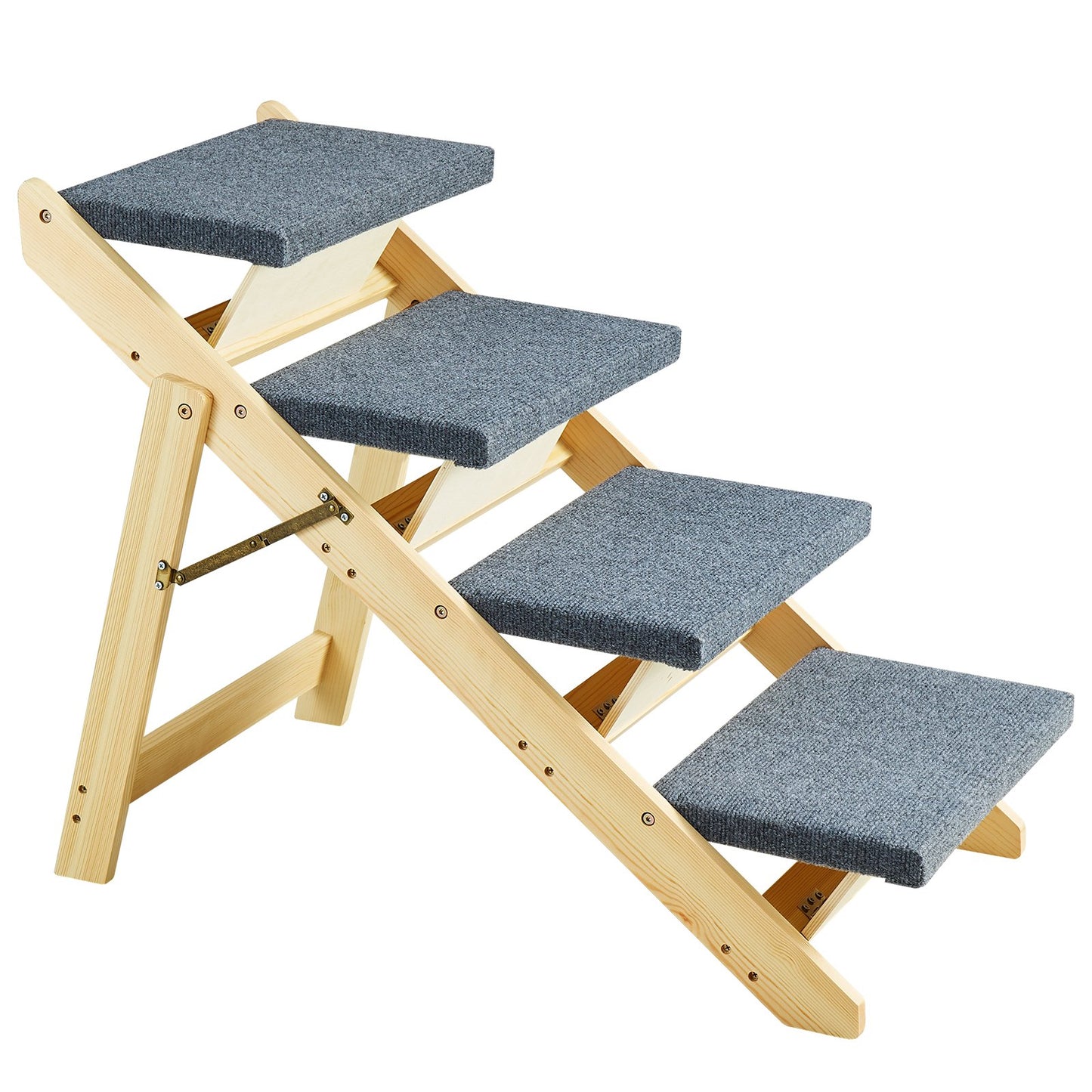 Haustiertreppe aus Holz mit 4 Stufen, 2-in-1, faltbare Hundetreppe, 150 lbs
