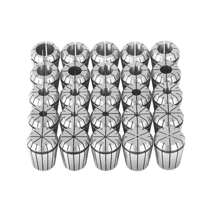 25pcs ER32 Collet Set, 1/16''-13/16'', ER32 Spring Collet Chuck Set, 0.0006"/15 μm TIR Lathe Chuck Tool with 25 Marked Storage Boxes, for CNC Engraving Machine Milling Lathe Tool Drill Press