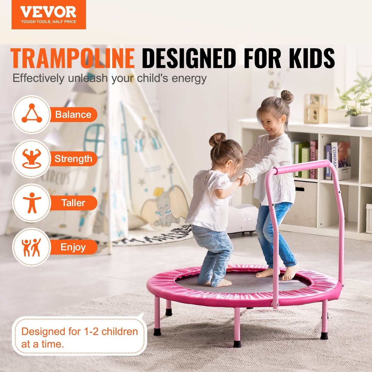 36" trampoline for kids foldable mini trampoline for toddlers indoor outdoor