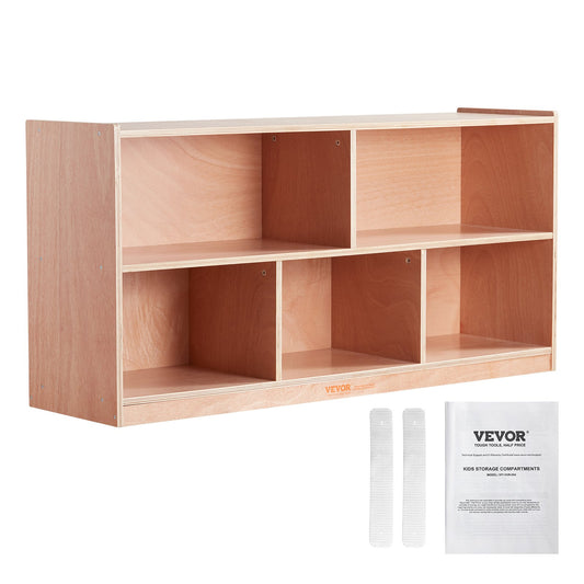 Förvaringshylla Brickskåp 5-sektion Cubby Storage 2-hylla för hemskola