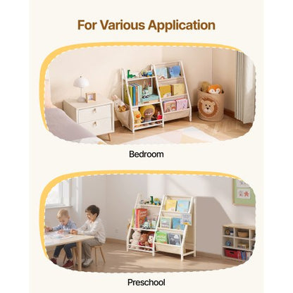 3-vånings barnbokhylla, leksaksförvaring för småbarn, bokhylla för barnrum med lyftsele och förvaringsväska, förvaringsbokhyllor för barnrum, lekrum, dagis, barnkammare |  EU