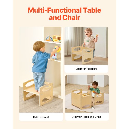 Avvänjningsbord och stolset Montessori Kids Aktivitetsbord och stol Trä