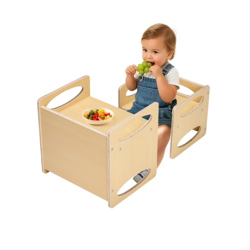 Avvänjningsbord och stolset Montessori Kids Aktivitetsbord och stol Trä