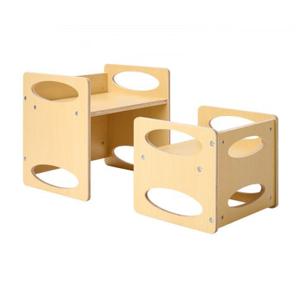 Avvänjningsbord och stolset Montessori Kids Aktivitetsbord och stol Trä
