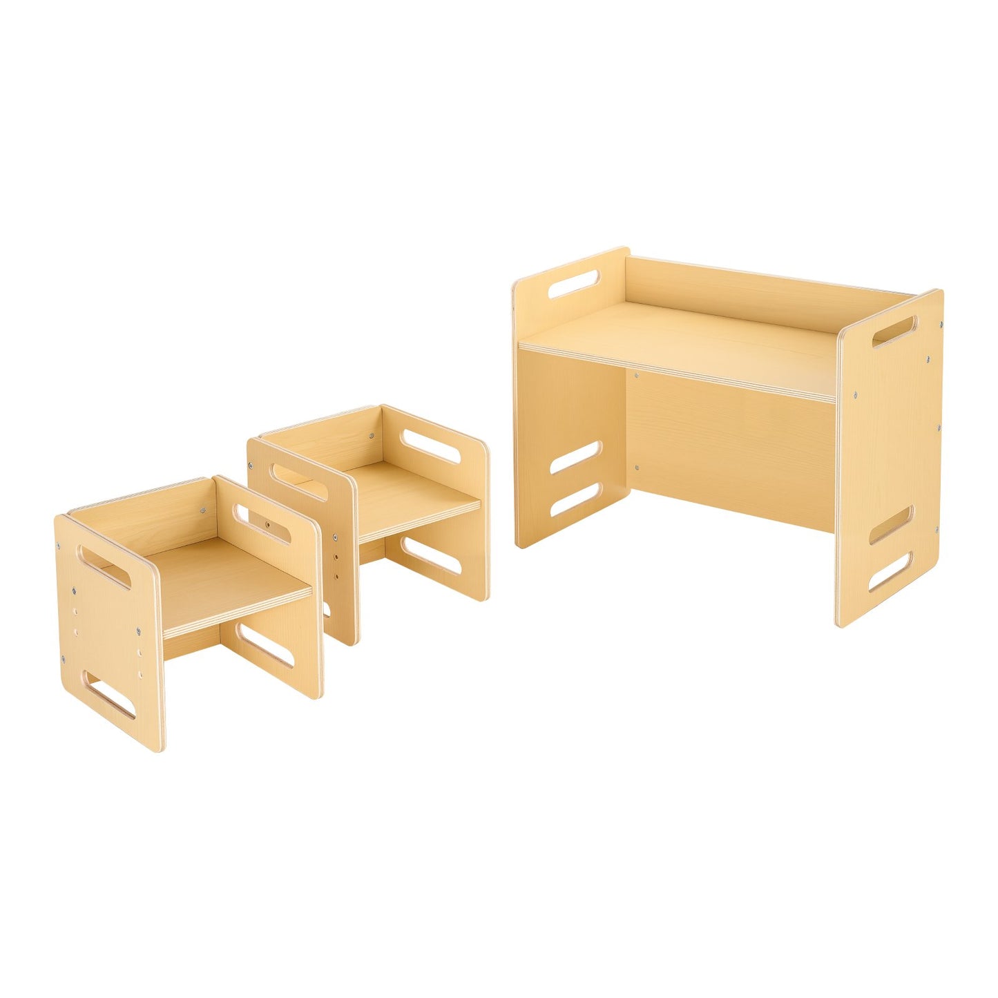 Avvänjningsbord och stolset Montessori Småbarnsskrivbord med 2 stolar Trä
