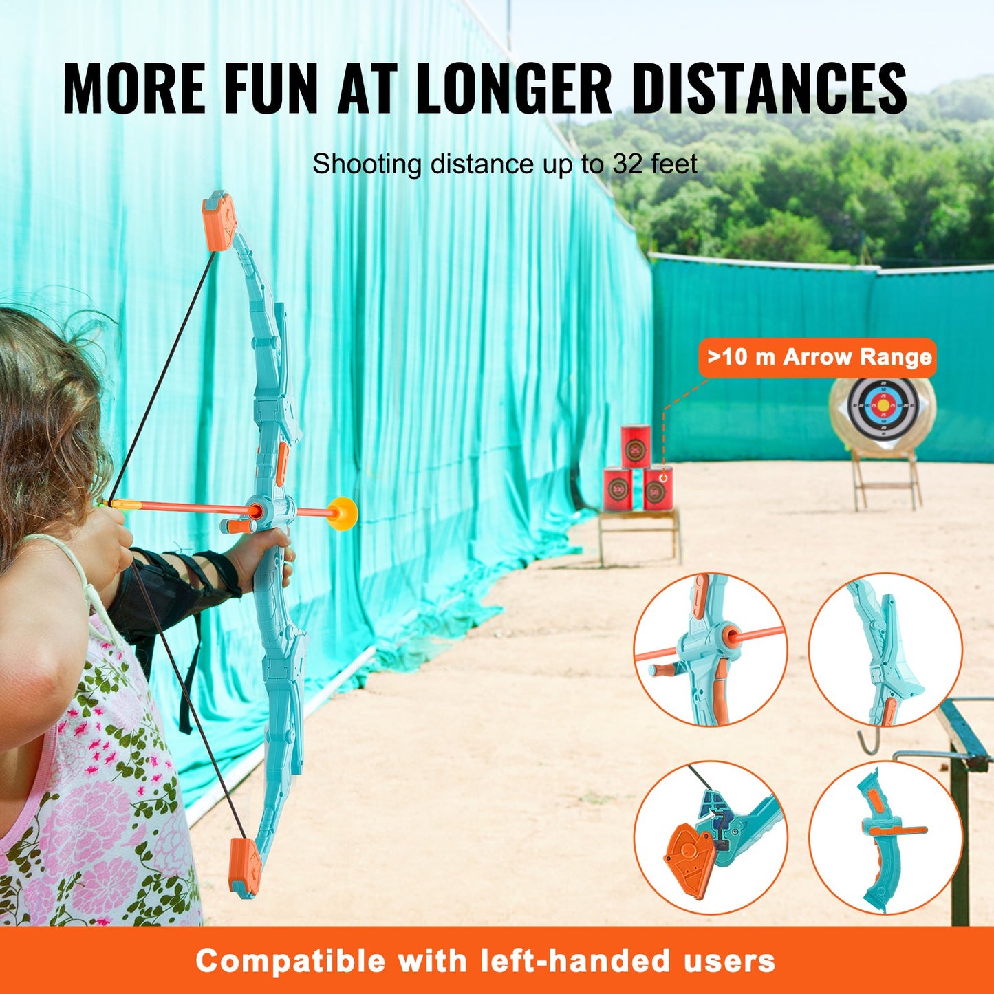 Kids Arrow Set LED Light Up Outdoor Archery Kit Children 10 arrows