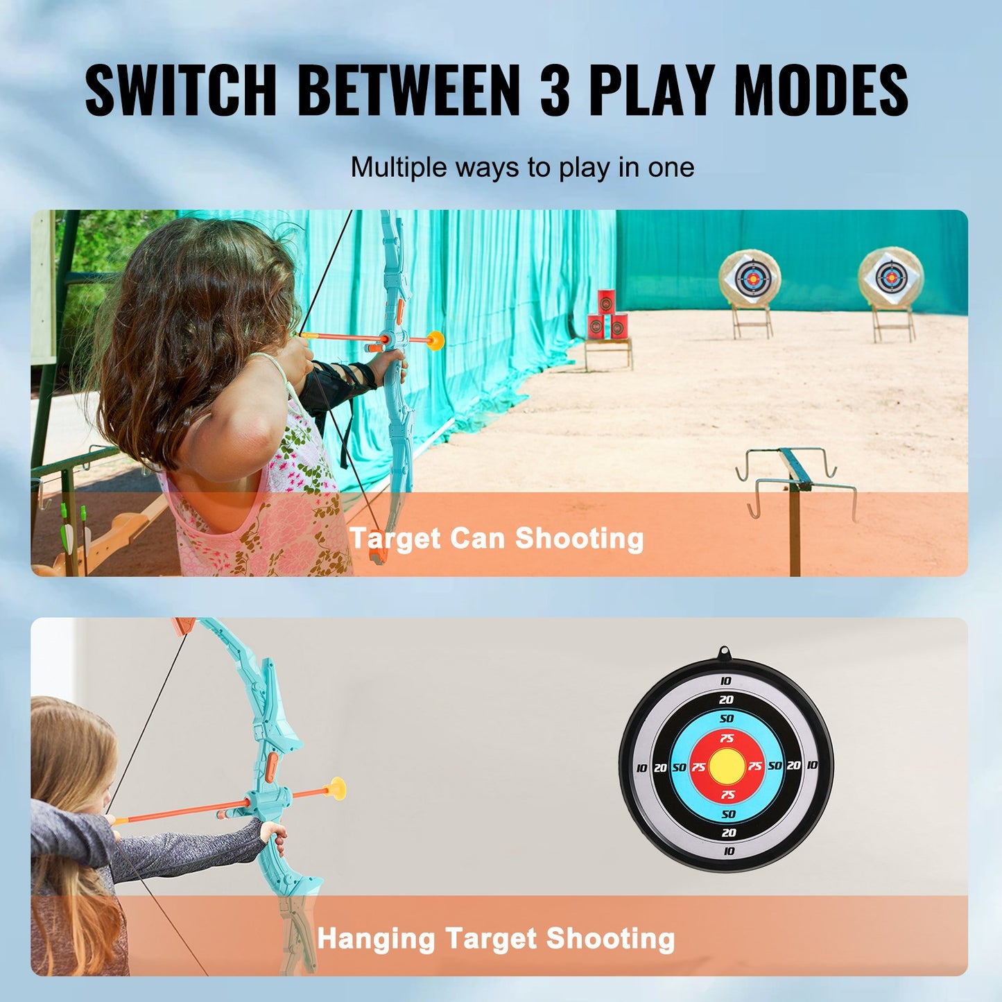 Kids Arrow Set LED Light Up Outdoor Archery Kit Children 10 arrows