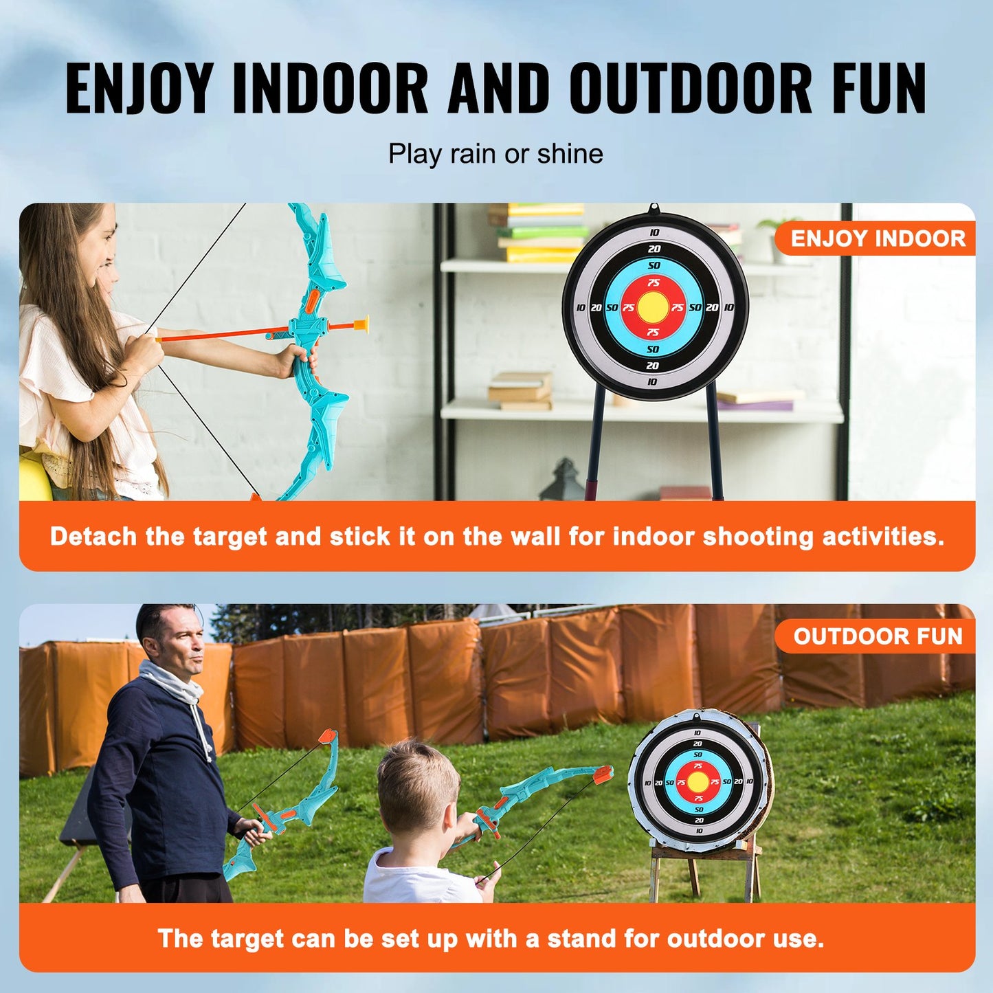 Kids Arrow Set LED Light Up Outdoor Archery Kit Children 10 arrows