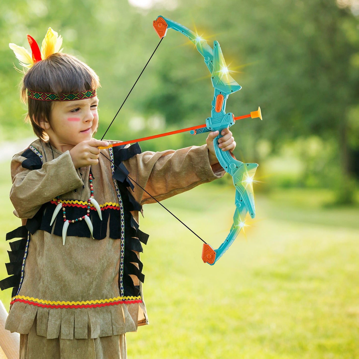 Kids Arrow Set LED Light Up Outdoor Archery Kit Children 10 arrows