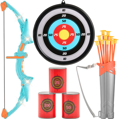 Kids Arrow Set LED Light Up Outdoor Archery Kit Children 10 arrows