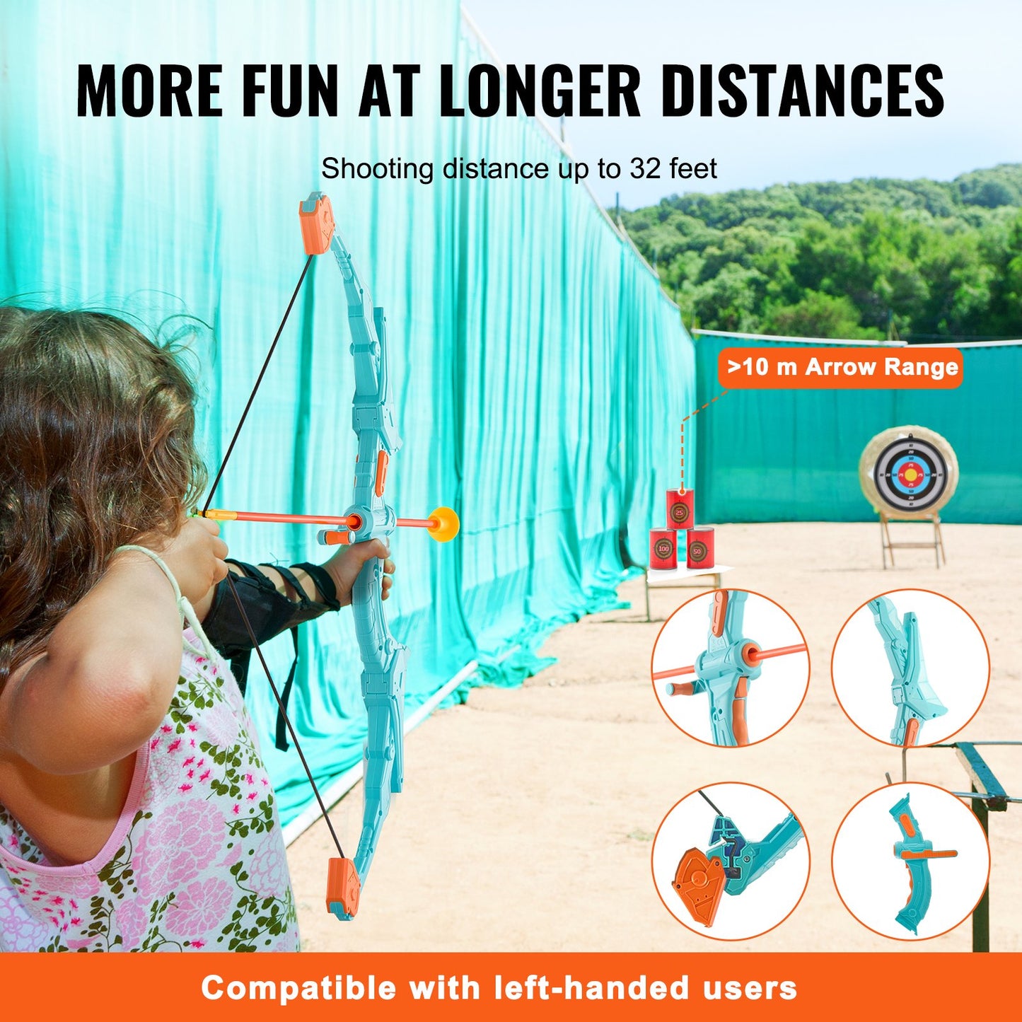 Kids Arrow Set LED Light Up Outdoor Archery Kit Children 10 arrows