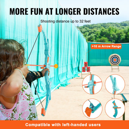 Kids Arrow Set LED Light Up Outdoor Archery Kit Children 10 arrows