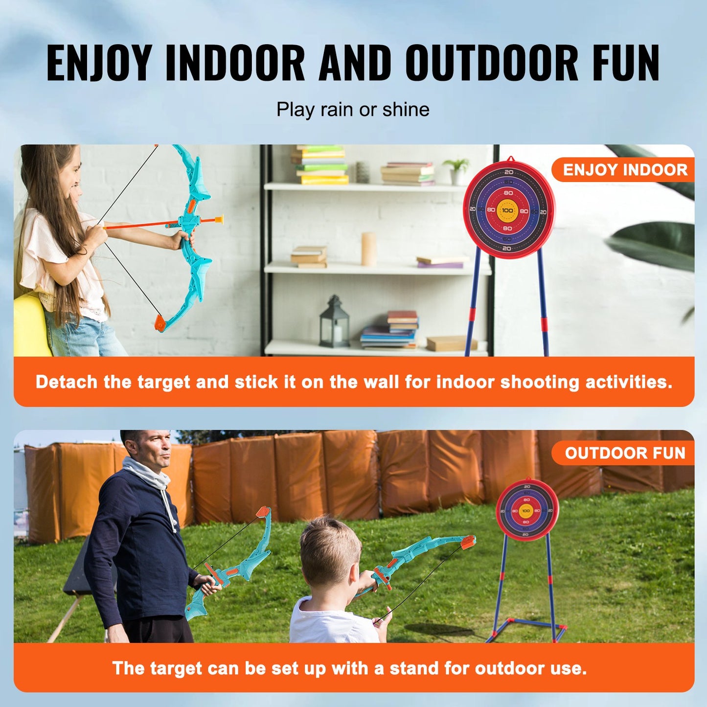 Kids Arrow Set LED Light Up Outdoor Archery Kit Children 10 arrows