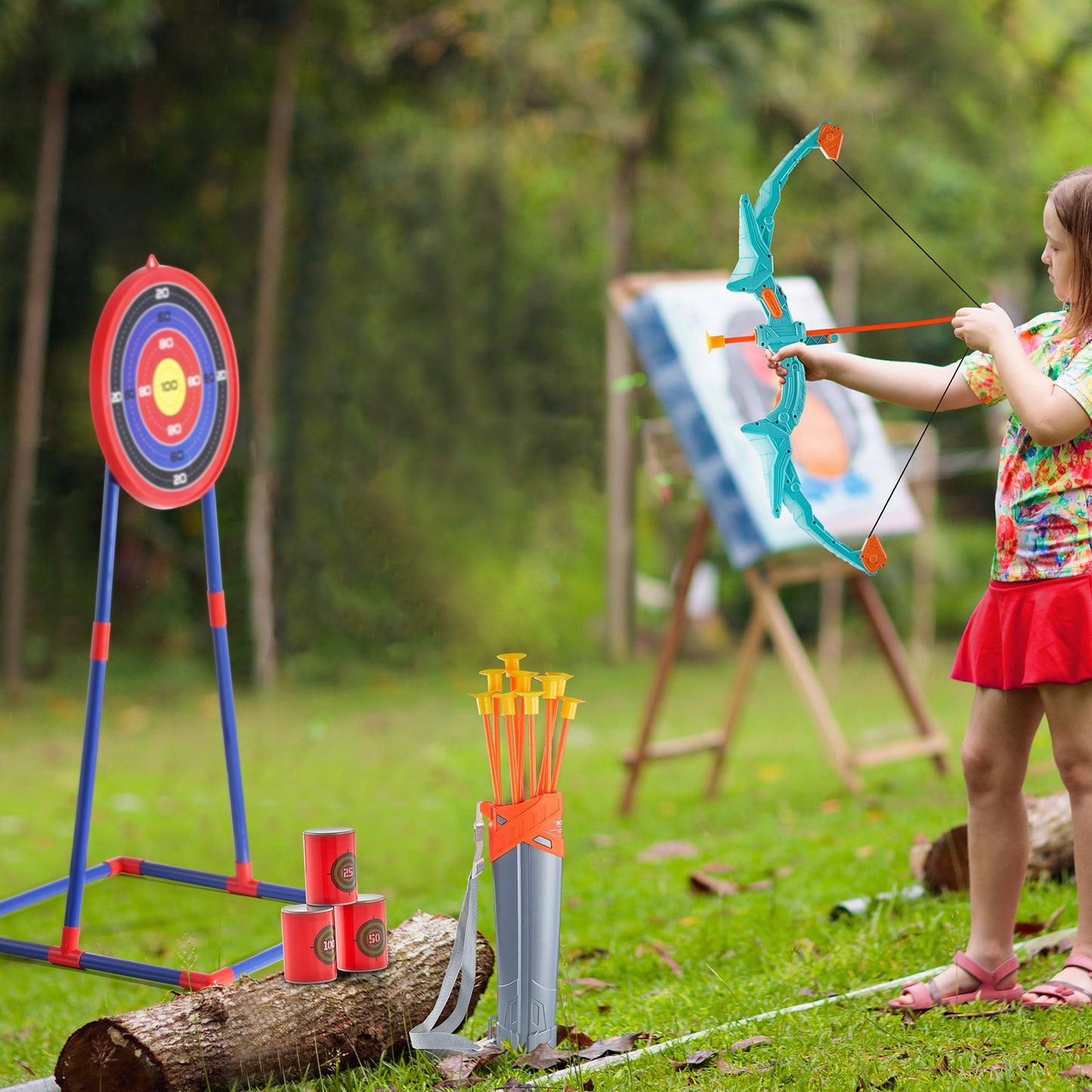 Kids Arrow Set LED Light Up Outdoor Archery Kit Children 10 arrows