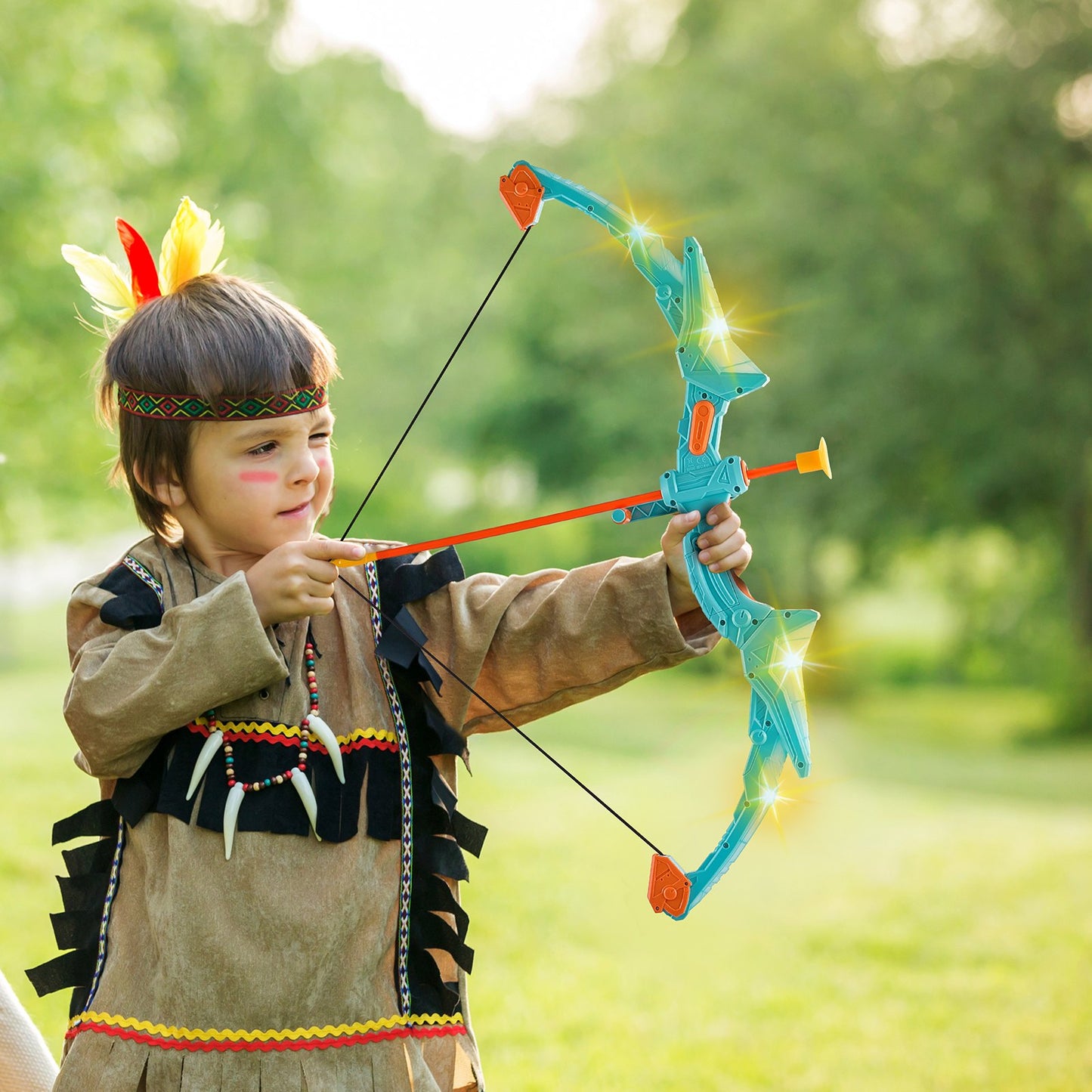 Kids Arrow Set LED Light Up Outdoor Archery Kit Children 10 arrows