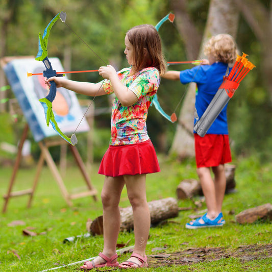 Kids Archery Set LED Light Up Archery Kit 2 Pack 20 Arrows 2 Guns