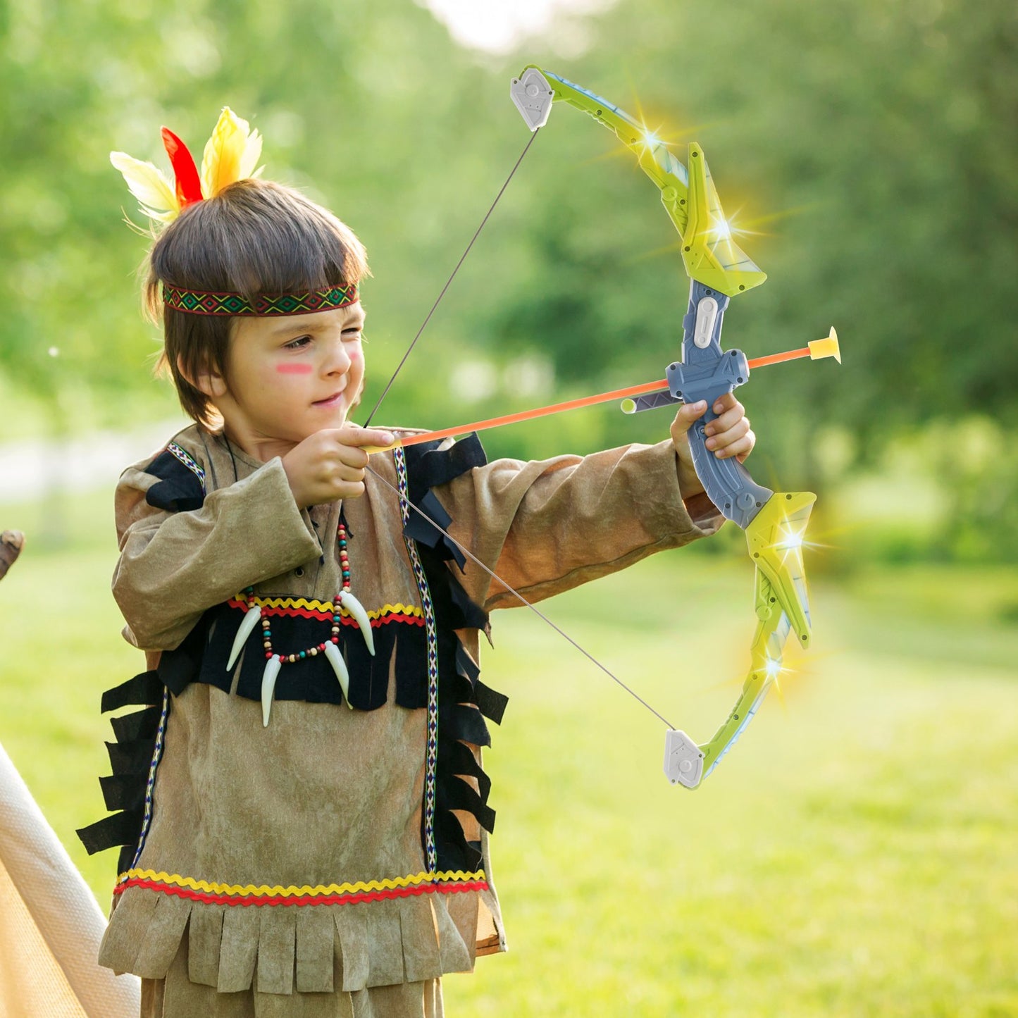 Kids Archery Set LED Light Up Archery Kit 2 Pack 20 Arrows 2 Guns